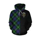 MacKenzie Modern Tartan Hoodie Half of Me - Cross Style